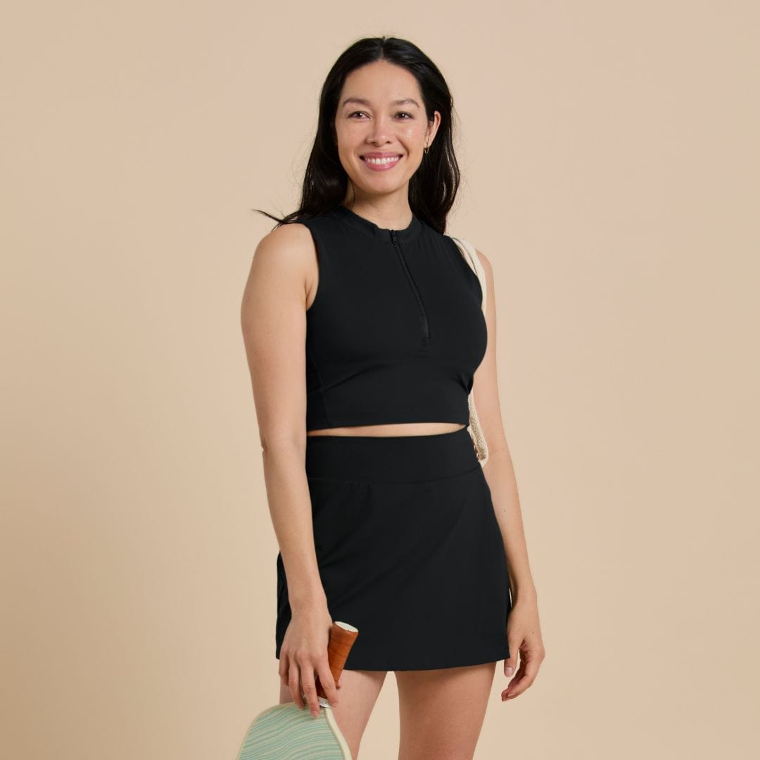 Recess Pickleball Bra Clarkson Crop Bra - Black
