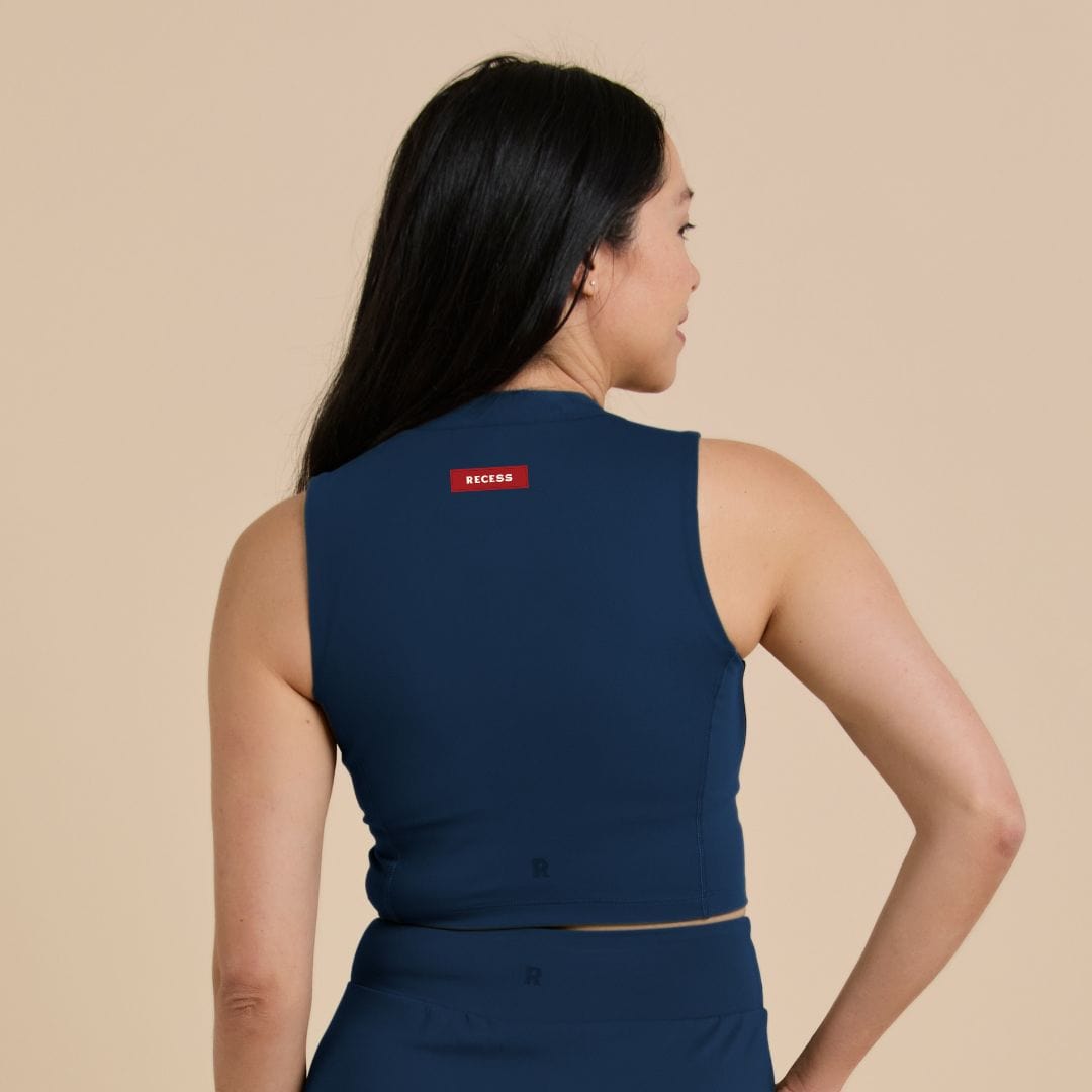 Recess Pickleball Bra Clarkson Crop Bra - Navy