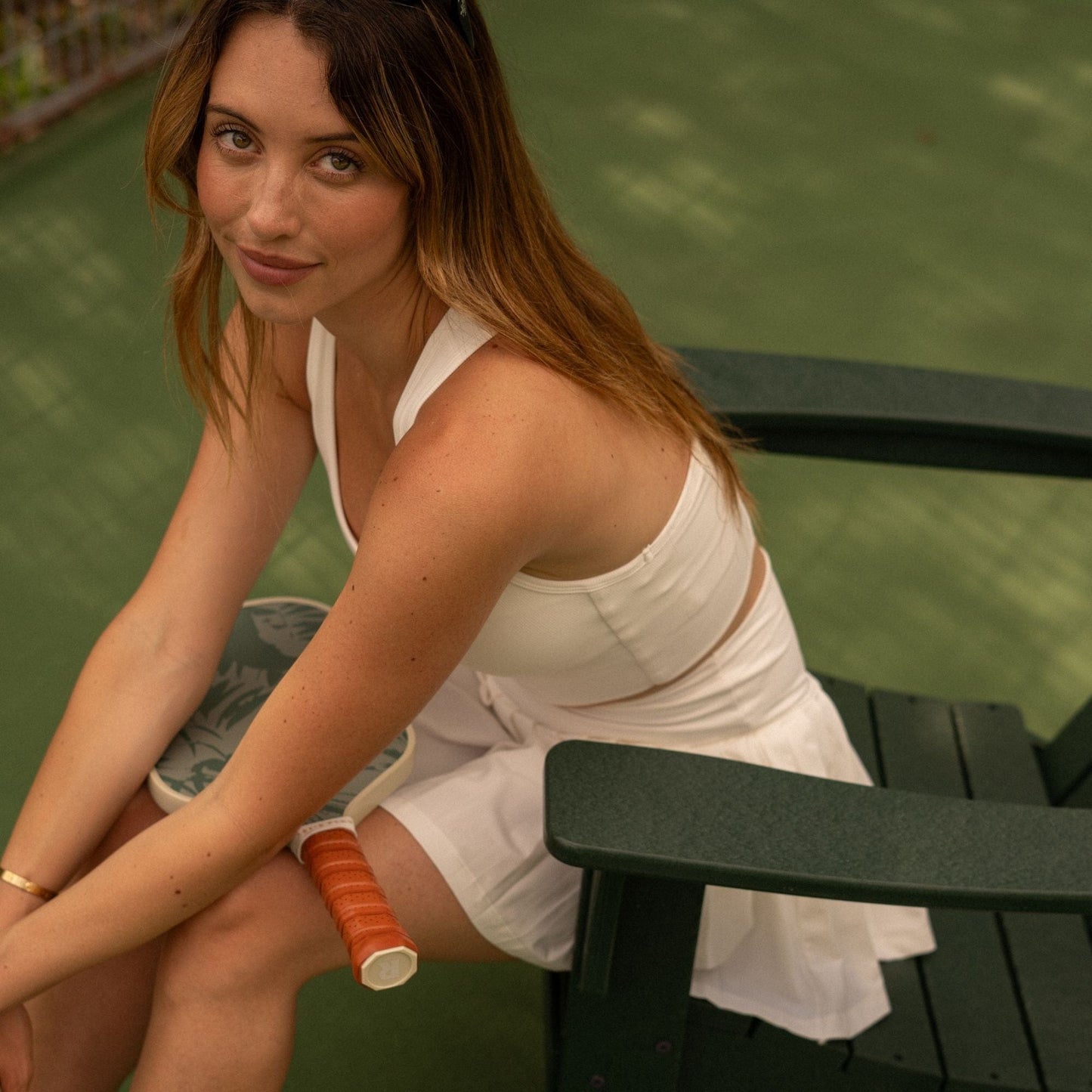 Recess Pickleball Bra Stevie Crop Bra - White
