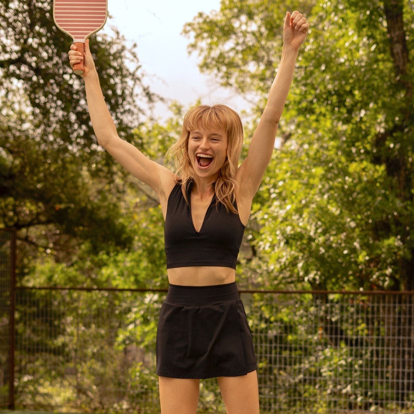 Recess Pickleball Bra Clarkson Crop Bra - Black