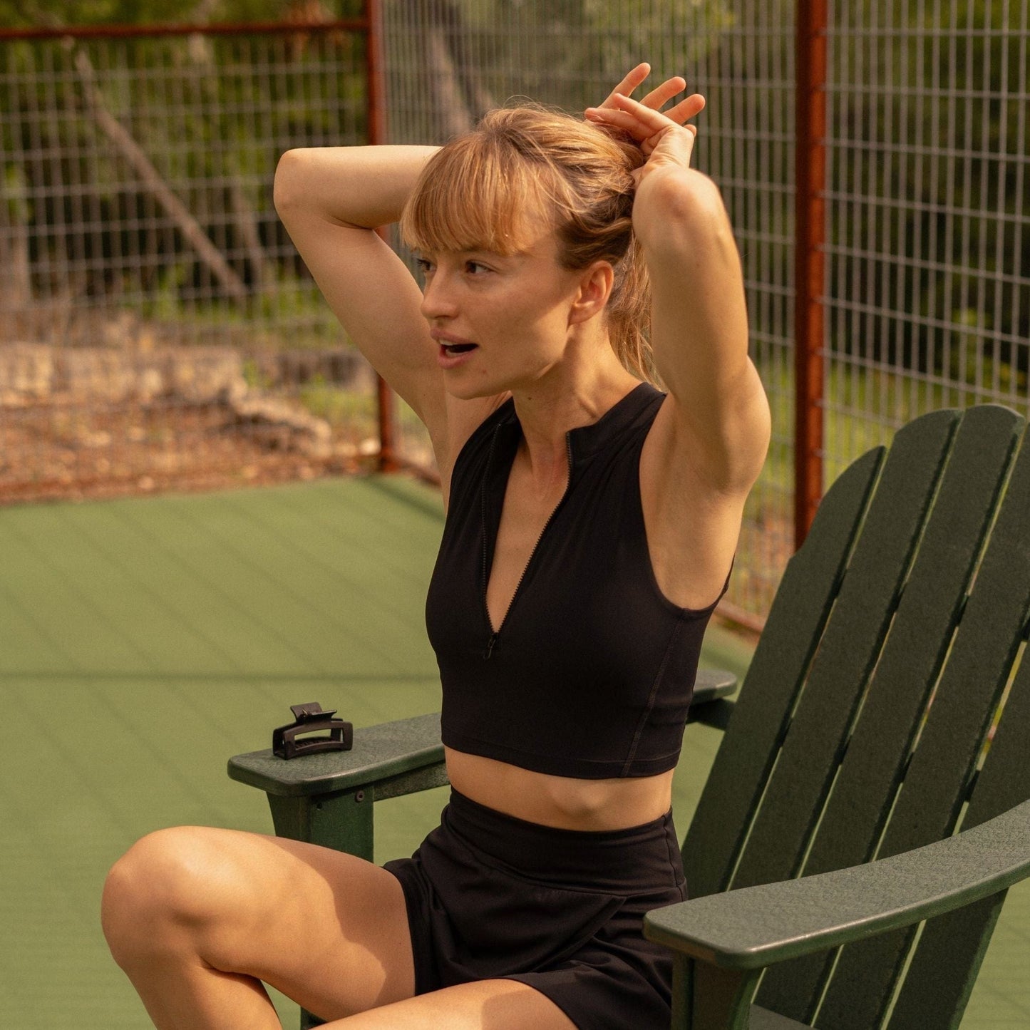 Recess Pickleball Bra Clarkson Crop Bra - Black