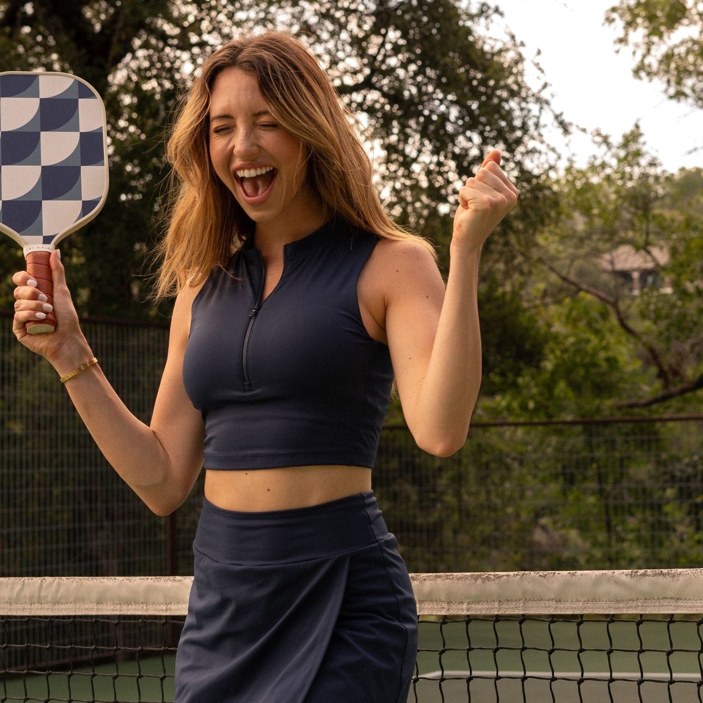 Recess Pickleball Bra Clarkson Crop Bra - Navy