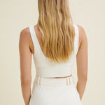 Recess Pickleball Parker Crop Bra - Cream