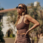 Recess Pickleball Parker Crop Bra - Espresso