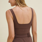 Recess Pickleball Parker Crop Bra - Espresso