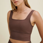 Recess Pickleball Parker Crop Bra - Espresso