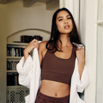 Recess Pickleball Stevie Crop Bra - Espresso