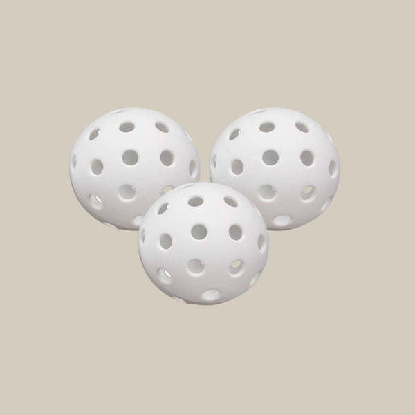 Recess Pickleball Balls White Pickleballs — Set of 3